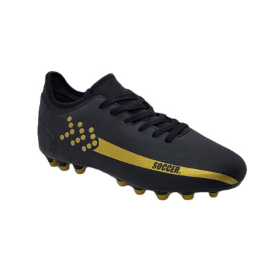 Zapato de Futbol Junior Soccer SPS1 Pasto Sintetico Negro-Dorado