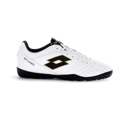 Zapatilla Baby Futbol Adulto Lotto Stadio 705 TF Blanco-Negro