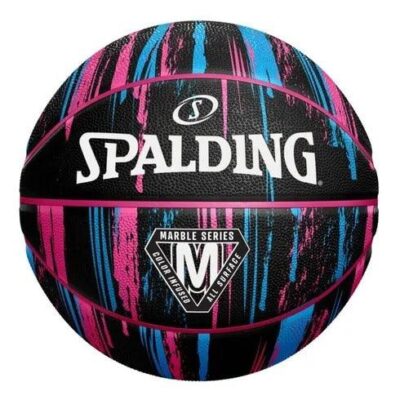Balon Basquetbol Spalding Marble Series Negro-Rosado N°6