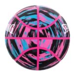 Balon Basquetbol Spalding Marble Series Negro-Rosado N°6 - Imagen 2